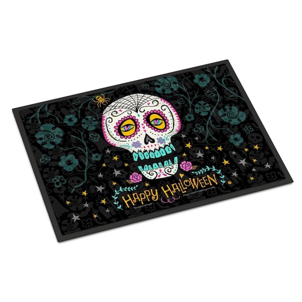 Carolines Treasures 24 x 36 in. Happy Halloween Day of the Dead Indoor or Outdoor Mat VHA3035JMAT - main
